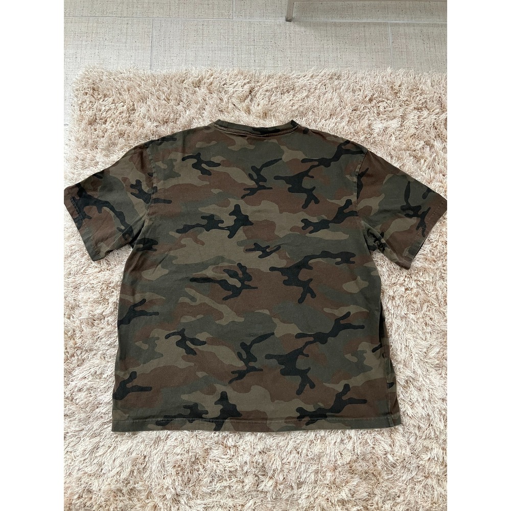 HM‎ Mens Relaxed Fit Camouflage Print T Shirt Size L Green Brown Short Sleeve - Picture 4 of 7